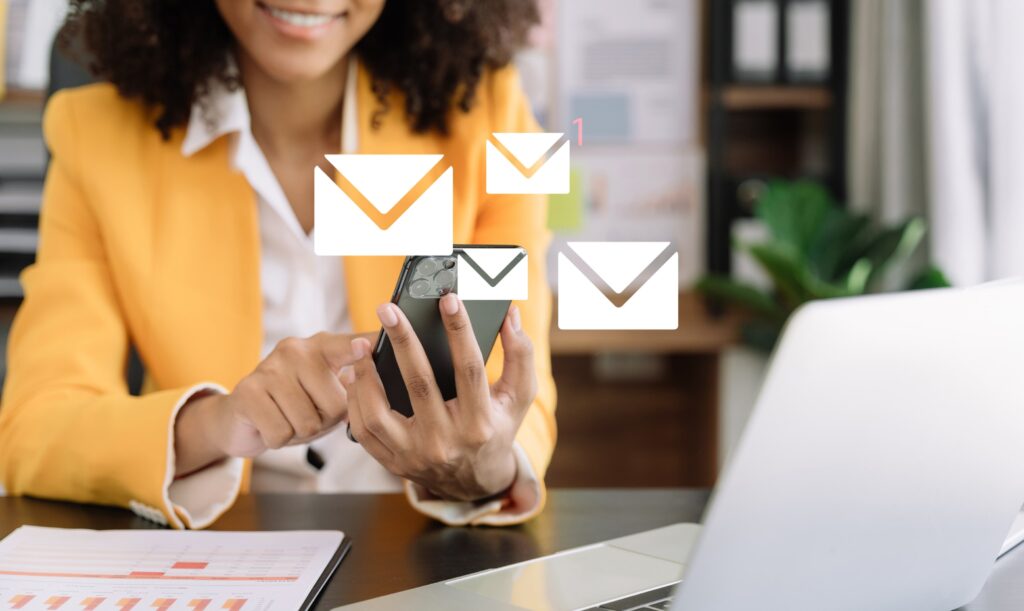 A business owner enjoys a comprehensive suite of email marketing services designed to drive measurable results.
