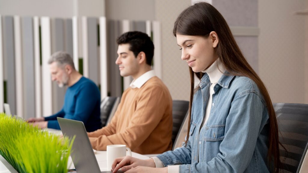 The team works on a strategy for content marketing services