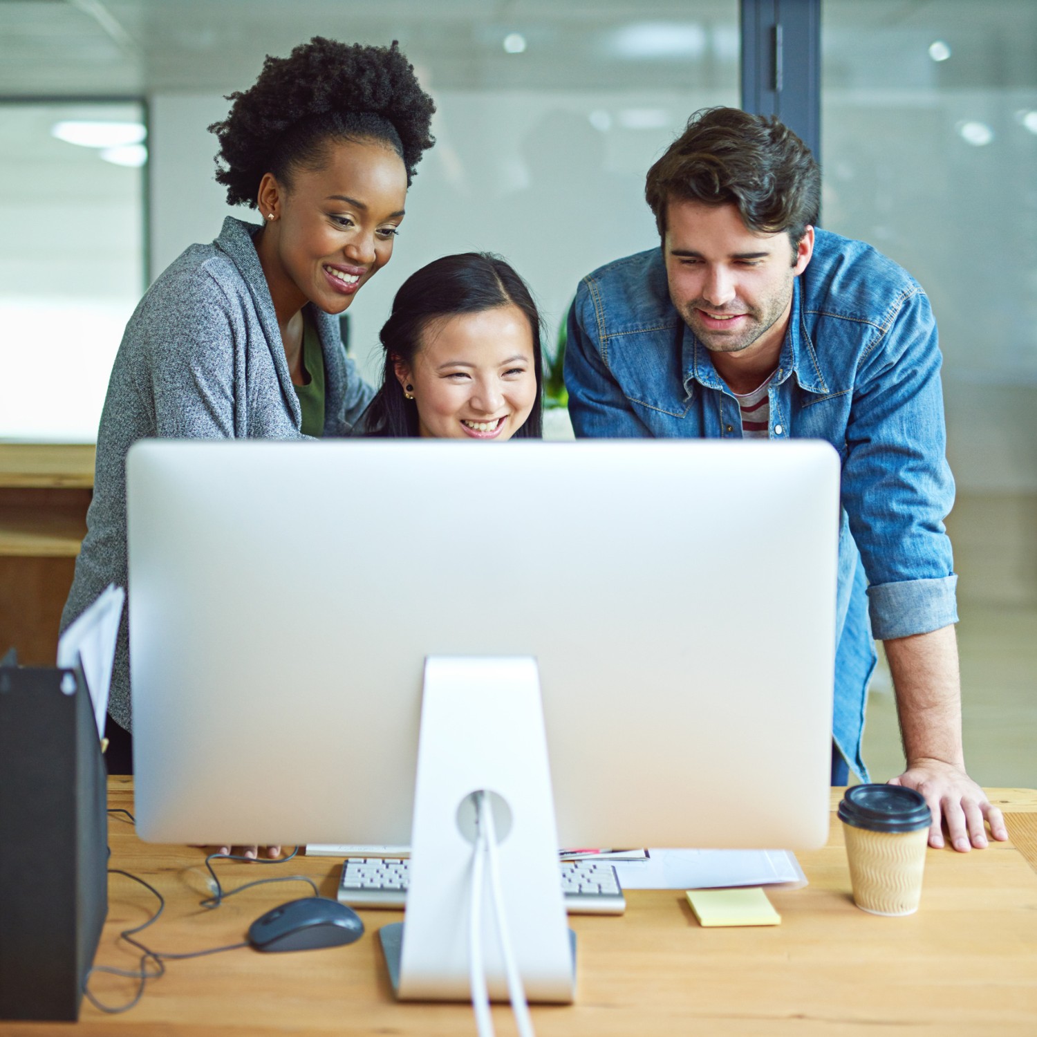 Colleagues working on digital marketing projects.