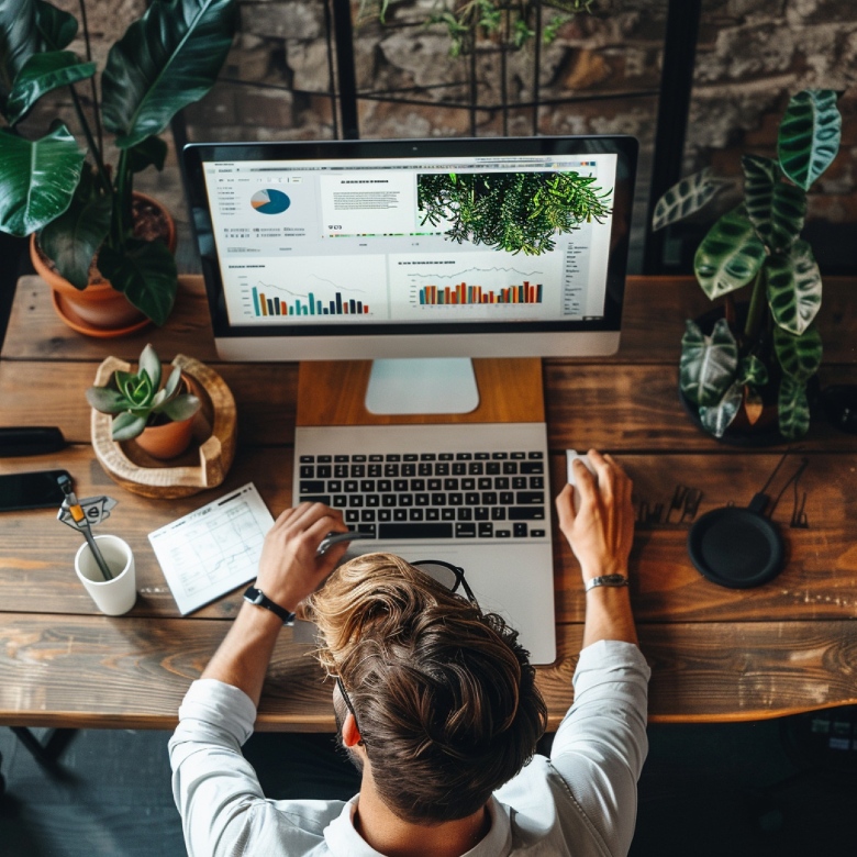 A man works on call tracking services as part of our Digital Marketing Services