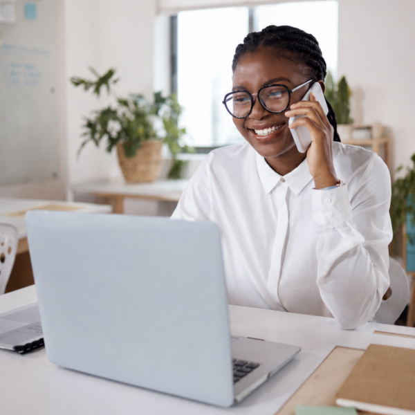 Business professional on phone